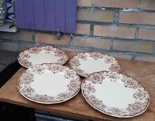 Lot 4 Assiettes plates Ancien Boch Frères Keramis Dordrecht x  Belgium Floral