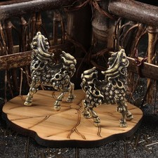 2x Statue Feng Shui Pixiu Bête Mythique Chinoise pour Meuble TV de Table