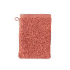 Gant de toilette rouge brique