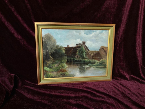 Tableau ancien peinture huile - tableau,