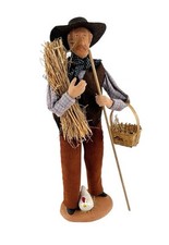 Vintage French Santon Signed Wurfel Collectible 12” Figure Farmer De Provence