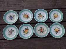 8 Antique Vintage LUNEVILLE OPAQUE DESSERT PLATES 