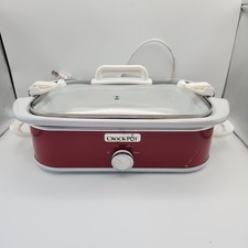 Crock Pot Casserole Slow Cooker Burgundy Red Locking Lid Tested SCCPCCM350-CR