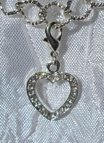 Charm coeur clipper strass - charm,