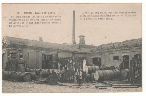Cpa arras obus tombant - cpa,