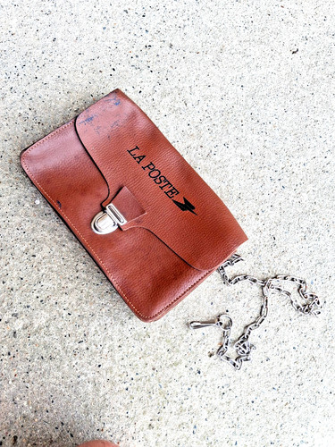 Ancienne sacoche pochette cuir - sacoche,