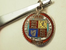 MEDAILLE ANCIEN ARGENT MASSIF ANTIQUE ENAMELED SILVER QUEEN VICTORIA MEDAL 1887