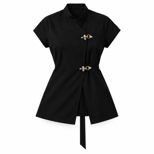 Women black mandarin - black,