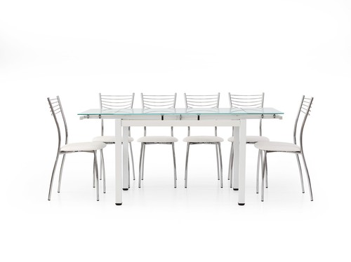 Table extensible verre métal - table,