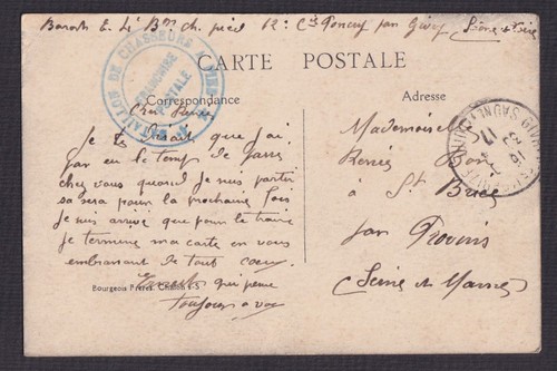 Carte postale départ de - postale, au