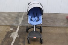 Stokke Xplory Newborn Stroller W/ Wheel Lock Blue & Gray