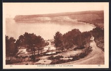 Old postcard Carry-le-Rouet, La Calanque and view of the wooded coast 