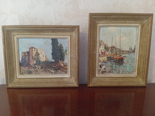 Paire tableaux huile de - huile,