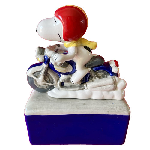 Tirelire snoopy vintage moto - vintage,