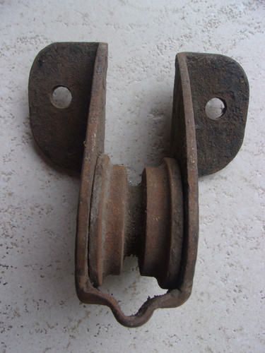Ancienne poulie fer forgé - en,