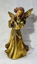 ANRI ANGEL ANGELO ANGEL SCULPTURE STATUE WOOD BLACK DRILL HAND CARVED WOODCARVING