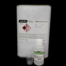 Résine polyester iso (bidon métal) 5 kg + Durcisseur 100 ml et doseur