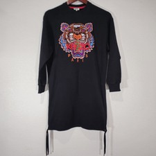 Kenzo Paris Womens Tiger Embroidered Sweatshirt Dress size XS