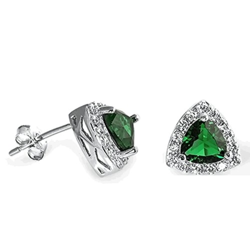 Genuine emerald trillion halo - trillion,