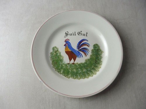 Ancienne assiette décor coq