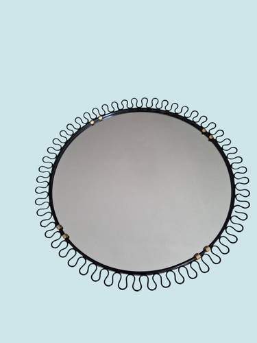 Ancien miroir vintage boucles - miroir,