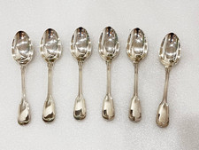 6 cuillères à café CHRISTOFLE modéle filet CHINON en métal argenté ref 757