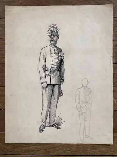 Dessin encre chine costume - encre,