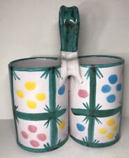 Vintage Picault Vallauris Style Signed LA ROUE Covered Pickup H 20.5L 17.5L 9