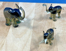 Famille Eléphants en verre