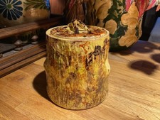 Art populaire - Poterie Alpes Savoie - Ancien pot à tabac terre cuite vernissée