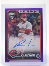 RICKY KARCHER 2024 TOPPS CHROME ROOKIE PURPLE REFRACTOR RC AUTO /250 Q4147