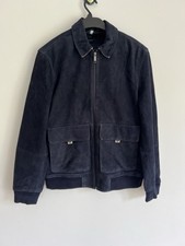 Ted Baker Harrington Jacket Mens Leather Suede Dicanio TB 3 UK M Navy Blue NEW