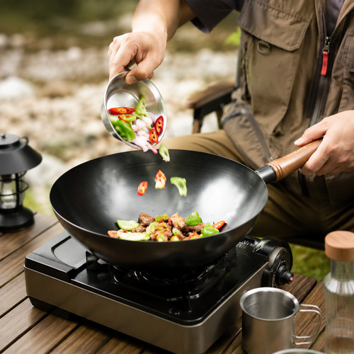 Wok camping antiadhésif en - wok,