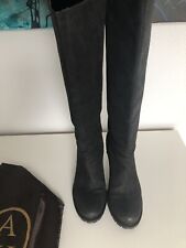 Bottes cavalières cuir gris