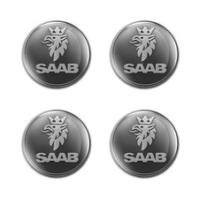 Saab Domed epoxy Cover Stickers Decals Rim Badge Center Caps 15-100mm 4pcs