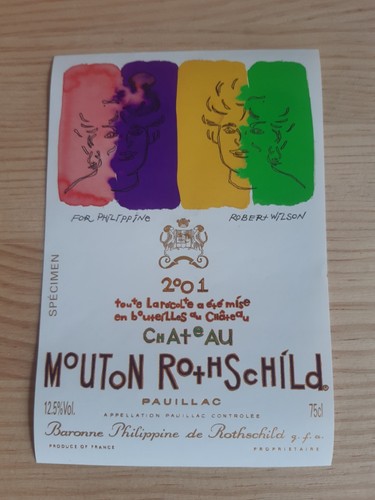 étiquette vin chateau mouton - étiquette,