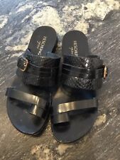Tres belle sandales cuir facon python noir Heschung 36 Tbe authentique 