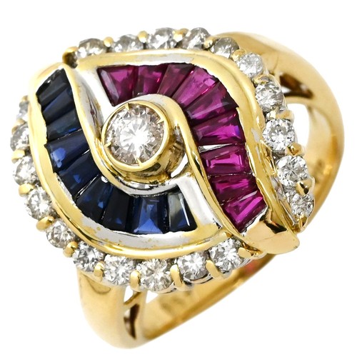 Bague bague motif rubis