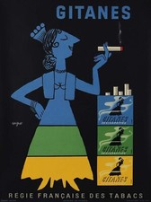 Gitanes Original French Tobacco Poster by Savignac 1953