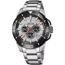 Montre Festina Chrono Bike F206411 en acier inoxydable, cadran analogique gris
