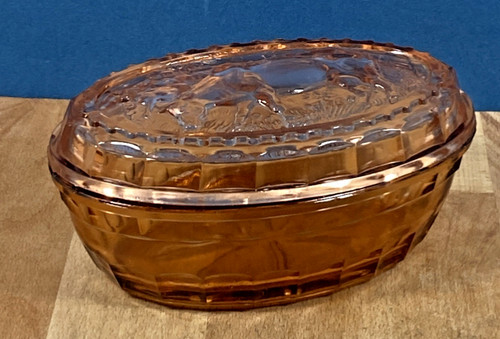 Ancien beurrier ovale verre - beurrier,
