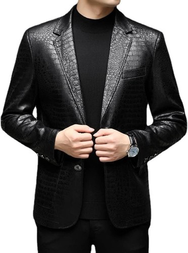Blazer homme cuir noir - blazer, en