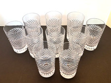 Vintage 5" French Bayel Cristal Crystal Diamond Cut 10 Pcs. Set  Water, Iced Tea