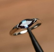 925 Sterling Silver 4*7mm Marquise Cut Natural Alexandrite Gemstone Ring