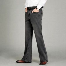 Hommes Patte D’Éléphant Jean Évasé Pantalon Vintage Style 60s 70s Bootcut