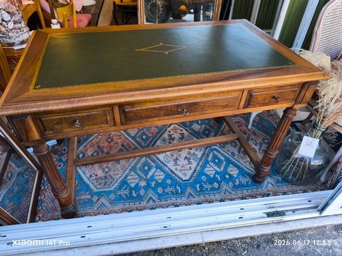 Bureau plat chene tiroirs - 3,