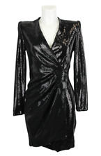 Robe MAJE Femme SMALL À Manches Longues Paillettes Noire Mini Cocktail