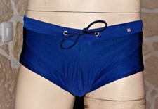 Slip de bain piqué bleu