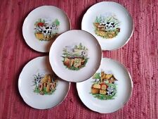 5 Different Vintage Moulin des Loups et Orchies French Cheese Plates