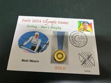 (1321) 6-8-2025 - Paris Olympic Gold Meldal in Sailing + Olympic $ 2.00 Coin